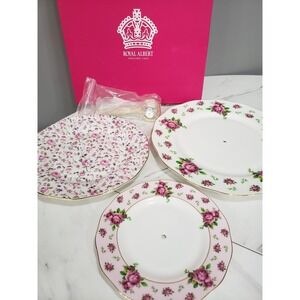 NEW - Royal Albert COUNTRY ROSES 3 TIER CAKE Cookie STAND Tray